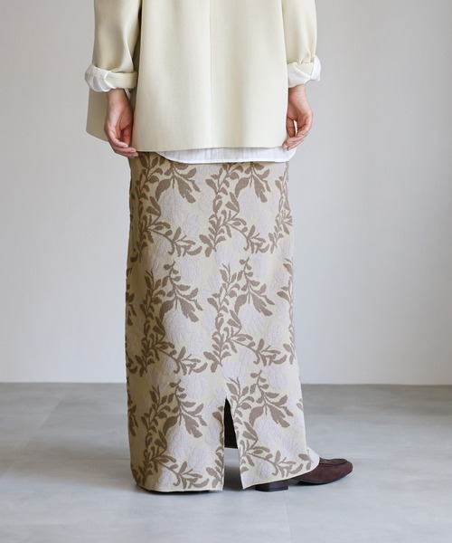 select MOCA Et(セレクトモカエト)の「【Et】Leaf-pattern Knit Skirt(スカート・レディース・アイボリー/ブラウン・FREE)」の20枚目の写真