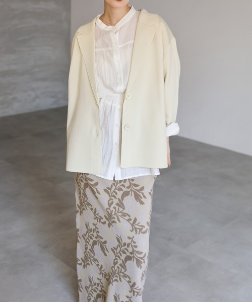 select MOCA Et(セレクトモカエト)の「【Et】Leaf-pattern Knit Skirt(スカート・レディース・アイボリー/ブラウン・FREE)」の21枚目の写真