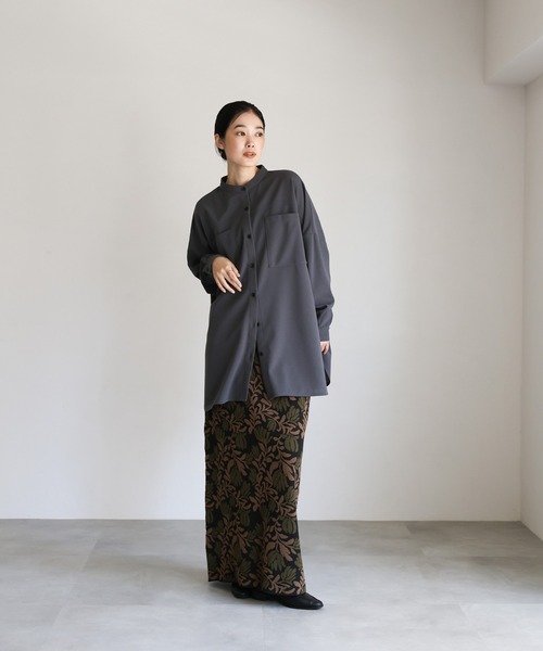 select MOCA Et(セレクトモカエト)の「【Et】Leaf-pattern Knit Skirt(スカート・レディース・アイボリー/ブラウン・FREE)」の4枚目の写真