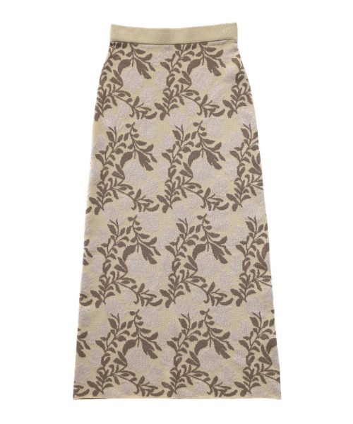 select MOCA Et(セレクトモカエト)の「【Et】Leaf-pattern Knit Skirt(スカート・レディース・アイボリー/ブラウン・FREE)」の15枚目の写真