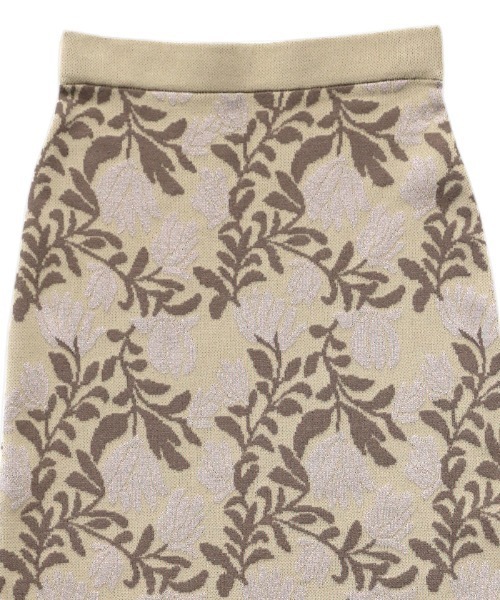select MOCA Et(セレクトモカエト)の「【Et】Leaf-pattern Knit Skirt(スカート・レディース・アイボリー/ブラウン・FREE)」の17枚目の写真