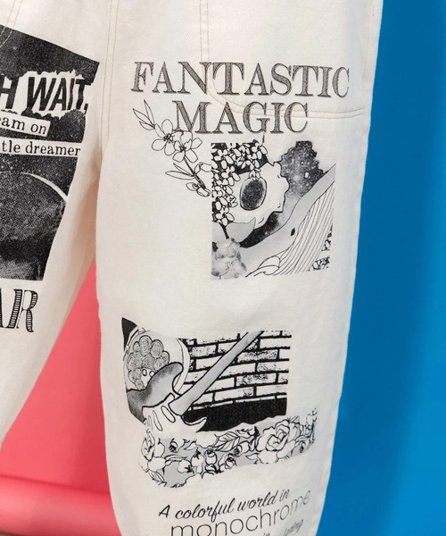 ScoLar（スカラー）の「ScoLar/スカラー　アート柄 デニムパンツ（デニムパンツ・レディース・ホワイト・FREE）」の5枚目の写真