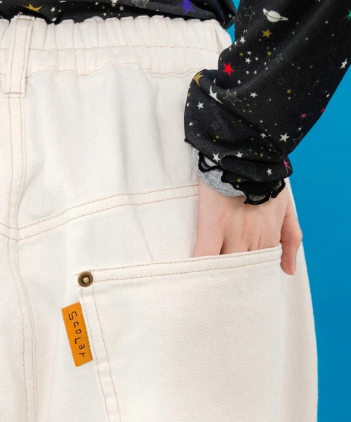 ScoLar（スカラー）の「ScoLar/スカラー　アート柄 デニムパンツ（デニムパンツ・レディース・ホワイト・FREE）」の9枚目の写真