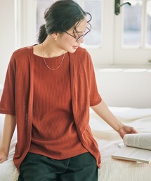レッド カーディガン タンクトップ セット セット商品 ニットタンクトップ ニットカーディガン ショート丈