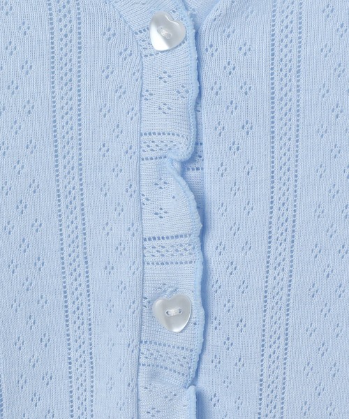 repipi armario(レピピ アルマリオ)の「【girly line】パターンメッシュカーディガン(カーディガン/ボレロ・キッズ・ホワイト/サックスブルー/ブラック・MEDIUM/LARGE/SMALL)」の8枚目の写真