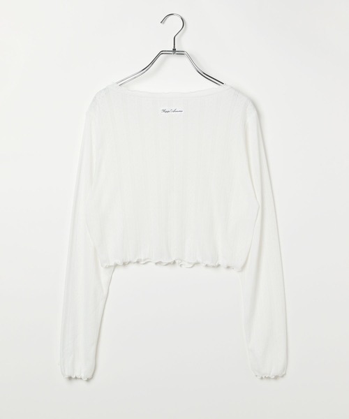 repipi armario(レピピ アルマリオ)の「【girly line】パターンメッシュカーディガン(カーディガン/ボレロ・キッズ・ホワイト/サックスブルー/ブラック・MEDIUM/LARGE/SMALL)」の9枚目の写真