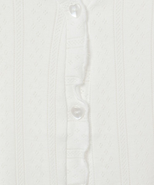 repipi armario(レピピ アルマリオ)の「【girly line】パターンメッシュカーディガン(カーディガン/ボレロ・キッズ・ホワイト/サックスブルー/ブラック・MEDIUM/LARGE/SMALL)」の10枚目の写真