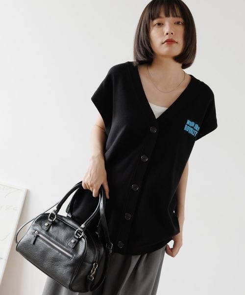 PBLIM(ページボーイリム)の「《UNISEX》ロゴニットベスト(ベスト・レディース・ブラック/オレンジ・FREE)」の3枚目の写真