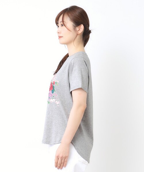 LAURA ASHLEY / ローラ アシュレイ 【接触冷感/コットン100％】アルバティーン柄 Tシャツ 接触冷感/コットン100％】アルバティーン柄 Tシャツ（カットソー