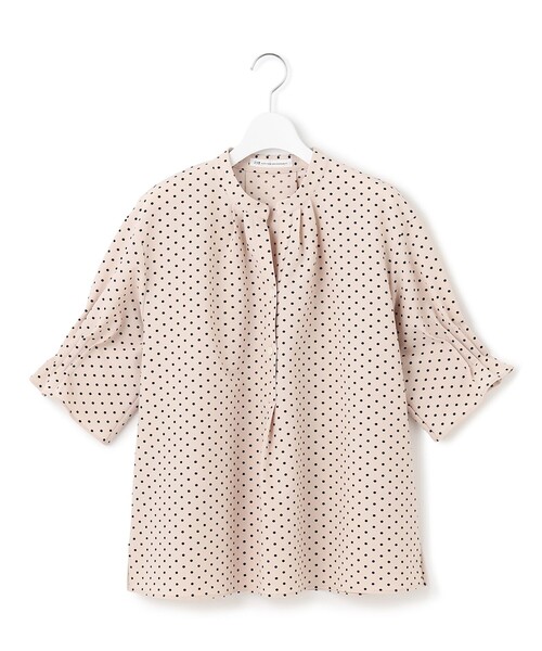 WEB&一部店舗限定/洗える】ドットプリント サッカー ブラウス（シャツ