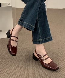 CHANEL パンプス バックストラップ ココマーク スクエアトゥ23cm CHANEL パンプス バックストラップ ココマーク スクエアトゥ23cm