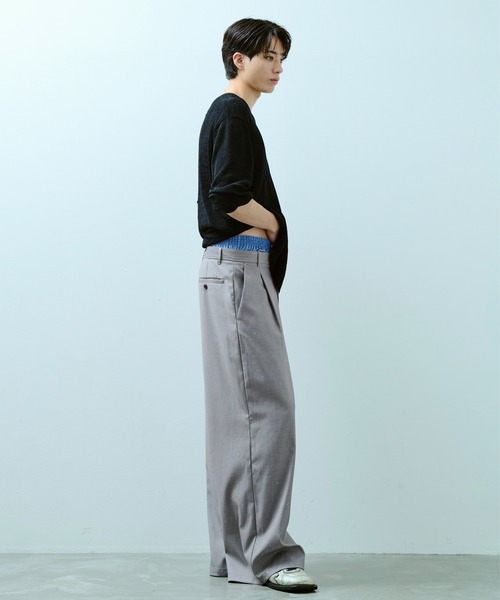 CAMPHOR WOOD(カンファーウッド)の「wide baggy rhinestone slacks / ワイドバギーラインストーンスラックス(スラックス・メンズ・グレー/ブラック/ライトグレー・SMALL/MEDIUM/LARGE)」の18枚目の写真