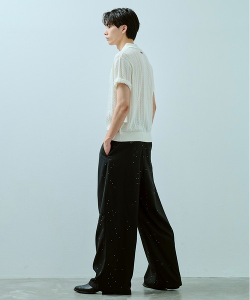 CAMPHOR WOOD(カンファーウッド)の「wide baggy rhinestone slacks / ワイドバギーラインストーンスラックス(スラックス・メンズ・グレー/ブラック/ライトグレー・SMALL/MEDIUM/LARGE)」の6枚目の写真