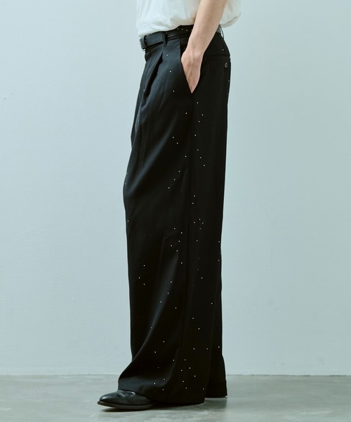 CAMPHOR WOOD(カンファーウッド)の「wide baggy rhinestone slacks / ワイドバギーラインストーンスラックス(スラックス・メンズ・グレー/ブラック/ライトグレー・SMALL/MEDIUM/LARGE)」の9枚目の写真