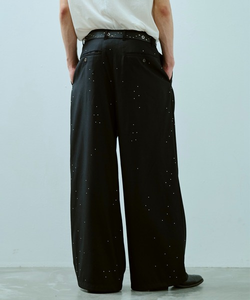 CAMPHOR WOOD(カンファーウッド)の「wide baggy rhinestone slacks / ワイドバギーラインストーンスラックス(スラックス・メンズ・グレー/ブラック/ライトグレー・SMALL/MEDIUM/LARGE)」の10枚目の写真
