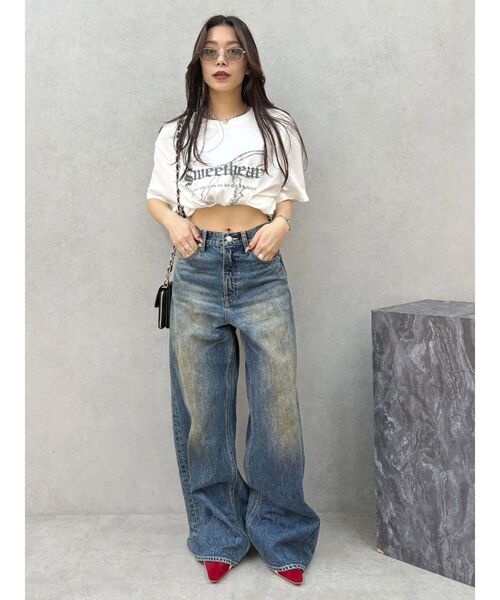 EVRIS（エヴリス）の「フロントリボングラフィックBIG Tシャツ（Tシャツ/カットソー・レディース・ホワイト/レッド/ブラック・FREE）」の12枚目の写真