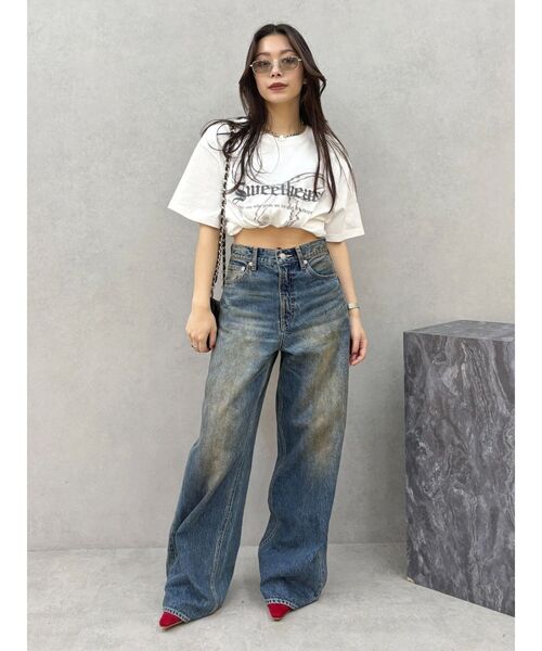 EVRIS（エヴリス）の「フロントリボングラフィックBIG Tシャツ（Tシャツ/カットソー・レディース・ホワイト/レッド/ブラック・FREE）」の13枚目の写真