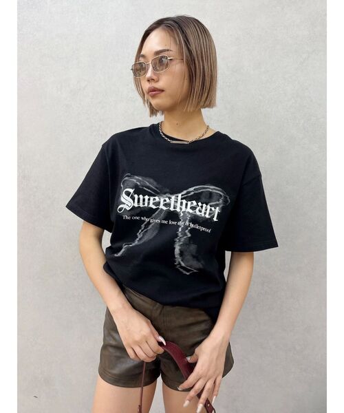 EVRIS（エヴリス）の「フロントリボングラフィックBIG Tシャツ（Tシャツ/カットソー・レディース・ホワイト/レッド/ブラック・FREE）」の20枚目の写真