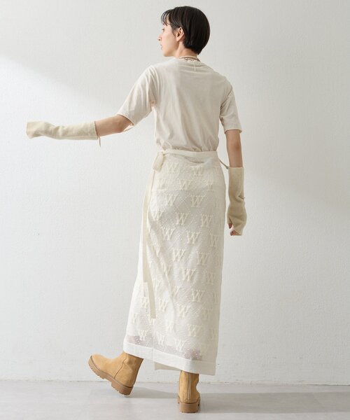 Whim Gazette（ウィムガゼット）の「ジャガードラップスカート（スカート・レディース・ブラック/オフホワイト・FREE）」の8枚目の写真