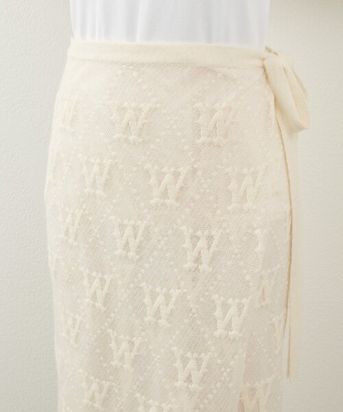 Whim Gazette（ウィムガゼット）の「ジャガードラップスカート（スカート・レディース・ブラック/オフホワイト・FREE）」の10枚目の写真