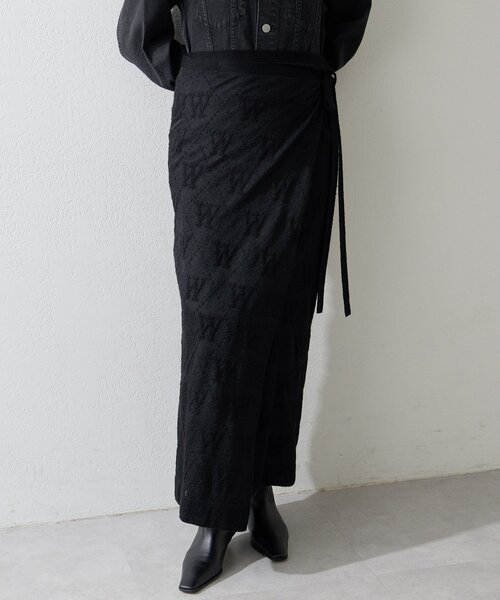 Whim Gazette（ウィムガゼット）の「ジャガードラップスカート（スカート・レディース・ブラック/オフホワイト・FREE）」の16枚目の写真