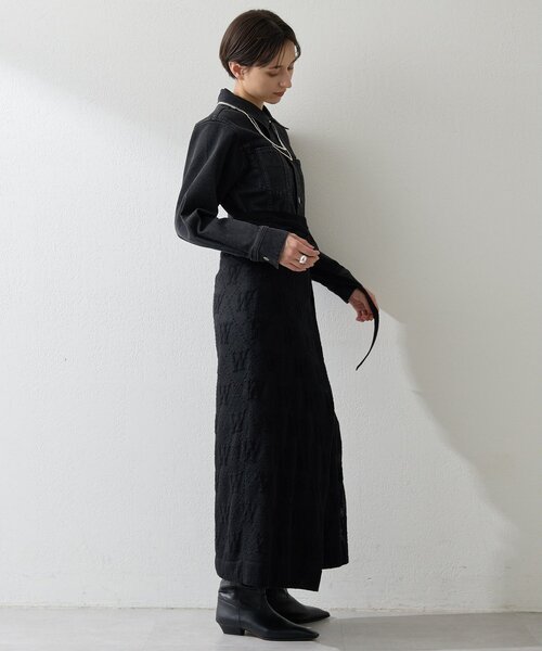 Whim Gazette（ウィムガゼット）の「ジャガードラップスカート（スカート・レディース・ブラック/オフホワイト・FREE）」の22枚目の写真