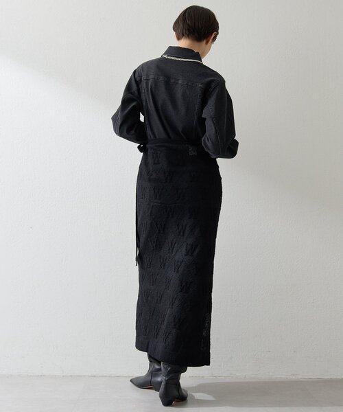 Whim Gazette（ウィムガゼット）の「ジャガードラップスカート（スカート・レディース・ブラック/オフホワイト・FREE）」の21枚目の写真