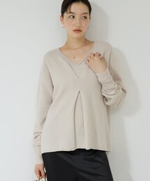 ウールカシミヤタックVプルオーバー