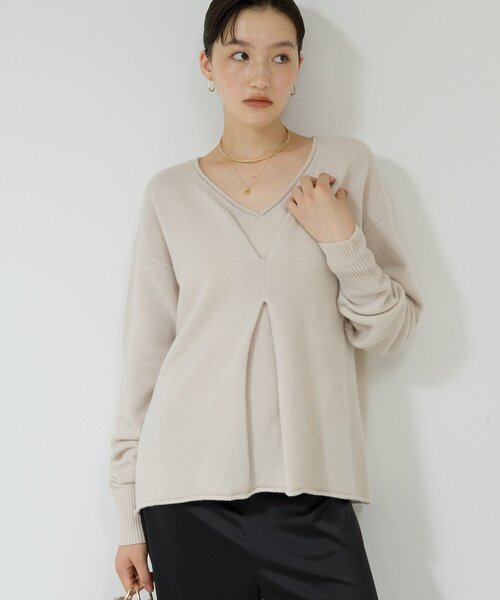 ウールカシミヤタックVプルオーバー（ニット/セーター