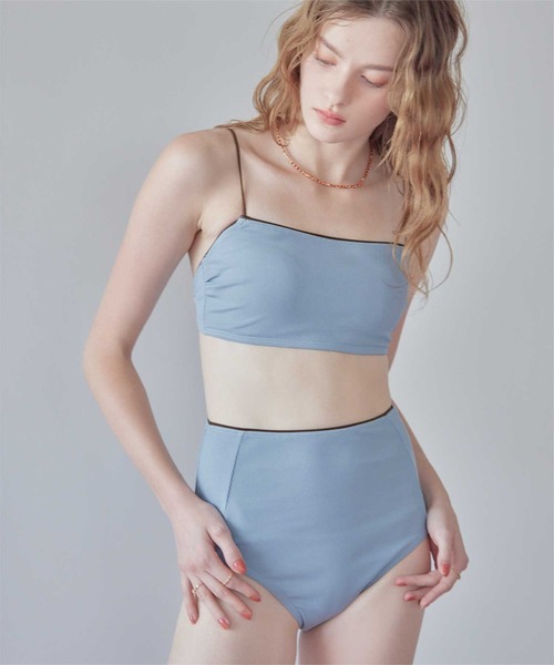 バイカラーラインシンプルハイウエストビキニ/水着（水着）｜SEA DRESS
