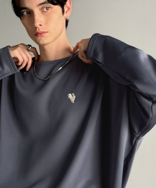 Classical Origin(クラシカルオリジン)の「「大人スイッチON!」ダンボール素材サムホール付きドルマンTシャツ/Double-Knit Fabric Thumb Hole Dolman T-Shirt(Tシャツ/カットソー・メンズ・ブラック/ホワイト/ネイビー・SMALL/MEDIUM/LARGE)」の3枚目の写真