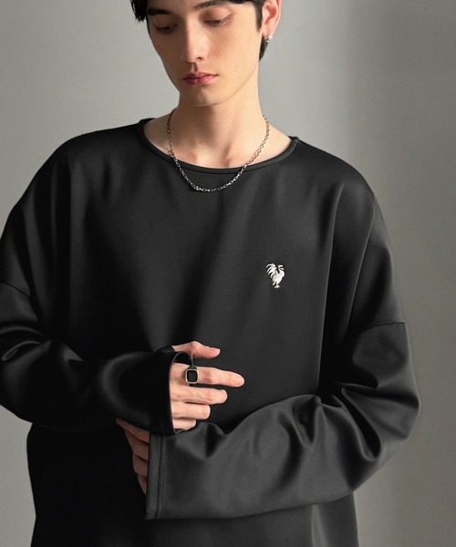 Classical Origin(クラシカルオリジン)の「「大人スイッチON!」ダンボール素材サムホール付きドルマンTシャツ/Double-Knit Fabric Thumb Hole Dolman T-Shirt(Tシャツ/カットソー・メンズ・ブラック/ホワイト/ネイビー・SMALL/MEDIUM/LARGE)」の1枚目の写真