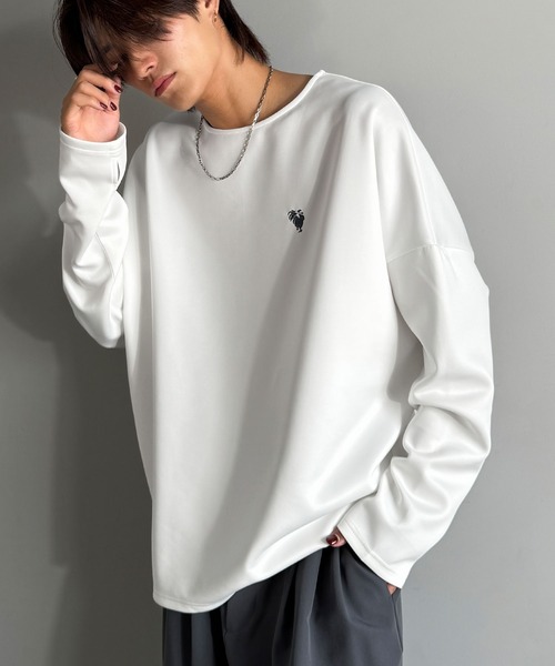 Classical Origin(クラシカルオリジン)の「「大人スイッチON!」ダンボール素材サムホール付きドルマンTシャツ/Double-Knit Fabric Thumb Hole Dolman T-Shirt(Tシャツ/カットソー・メンズ・ブラック/ホワイト/ネイビー・SMALL/MEDIUM/LARGE)」の7枚目の写真