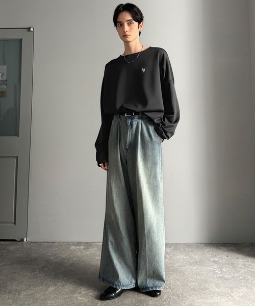 Classical Origin(クラシカルオリジン)の「「大人スイッチON!」ダンボール素材サムホール付きドルマンTシャツ/Double-Knit Fabric Thumb Hole Dolman T-Shirt(Tシャツ/カットソー・メンズ・ブラック/ホワイト/ネイビー・SMALL/MEDIUM/LARGE)」の11枚目の写真