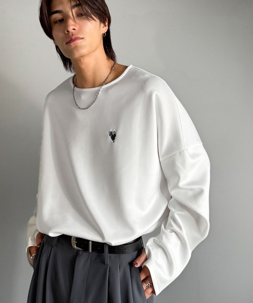 Classical Origin(クラシカルオリジン)の「「大人スイッチON!」ダンボール素材サムホール付きドルマンTシャツ/Double-Knit Fabric Thumb Hole Dolman T-Shirt(Tシャツ/カットソー・メンズ・ブラック/ホワイト/ネイビー・SMALL/MEDIUM/LARGE)」の5枚目の写真