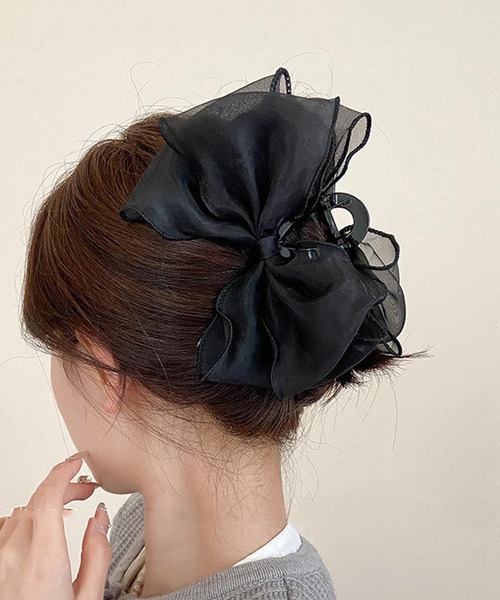 ブラックメッシュリボンヘアクリップ ヘアクリップ リボンヘアクリップ : ZOZOTOWN Yahoo!店 - 通販