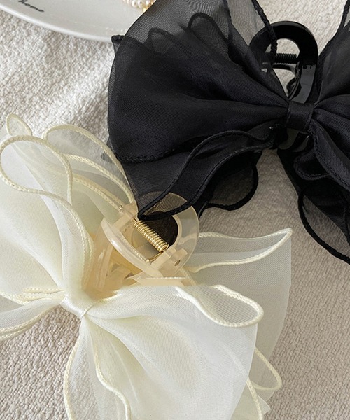 キラキラコーナー14 シャイニーチュールリボンヘアクリップ 高級ヘ