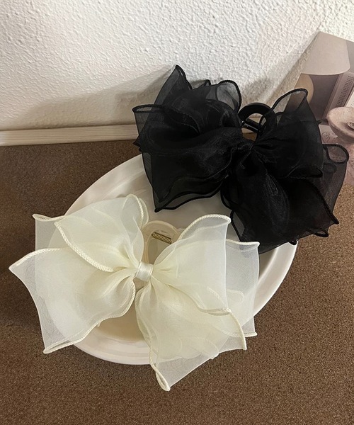 キラキラコーナー14 シャイニーチュールリボンヘアクリップ 高級ヘ