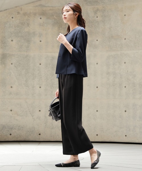 DRESS PLUS(ドレスプラス)の「スリット入りノーカラージャケット(ノーカラージャケット・レディース・ネイビー/ミント/ホワイト・M/L/XL)」の20枚目の写真