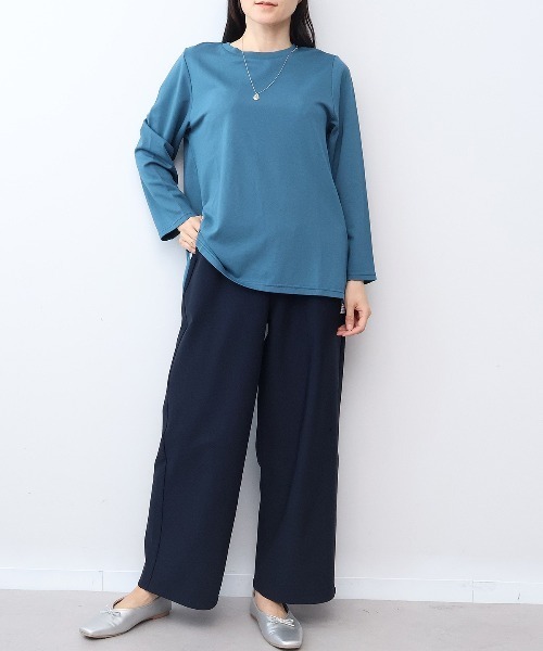 MB mint breeze(エムビーミントブリーズ)の「【L~6L 大きいサイズ】ストレッチスマートワイドパンツ(その他パンツ・レディース・チャコールグレー/ダークブラウン/ネイビー/キャメル・LL/3L/4L/5L/6L)」の8枚目の写真