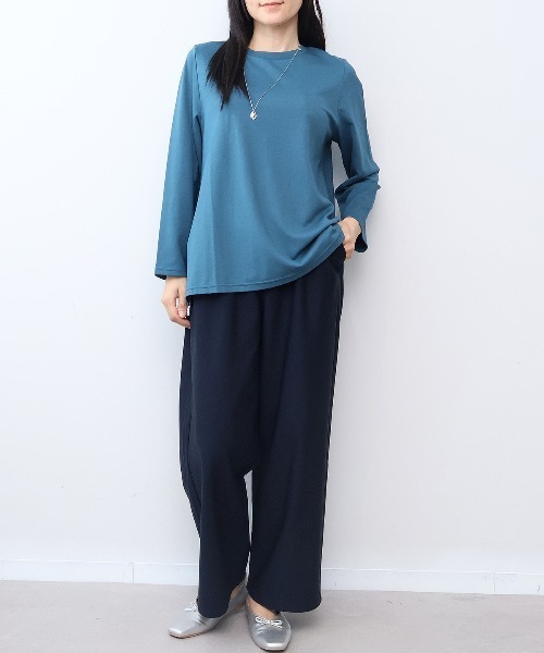 MB mint breeze(エムビーミントブリーズ)の「【L~6L 大きいサイズ】ストレッチスマートワイドパンツ(その他パンツ・レディース・チャコールグレー/ダークブラウン/ネイビー/キャメル・LL/3L/4L/5L/6L)」の9枚目の写真