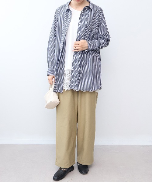 MB mint breeze(エムビーミントブリーズ)の「【L~6L 大きいサイズ】ストレッチスマートワイドパンツ(その他パンツ・レディース・チャコールグレー/ダークブラウン/ネイビー/キャメル・LL/3L/4L/5L/6L)」の12枚目の写真