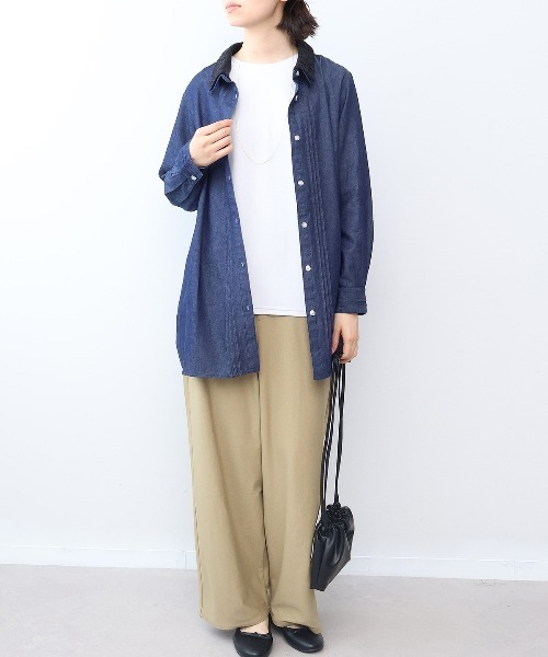 MB mint breeze(エムビーミントブリーズ)の「【L~6L 大きいサイズ】ストレッチスマートワイドパンツ(その他パンツ・レディース・チャコールグレー/ダークブラウン/ネイビー/キャメル・LL/3L/4L/5L/6L)」の13枚目の写真