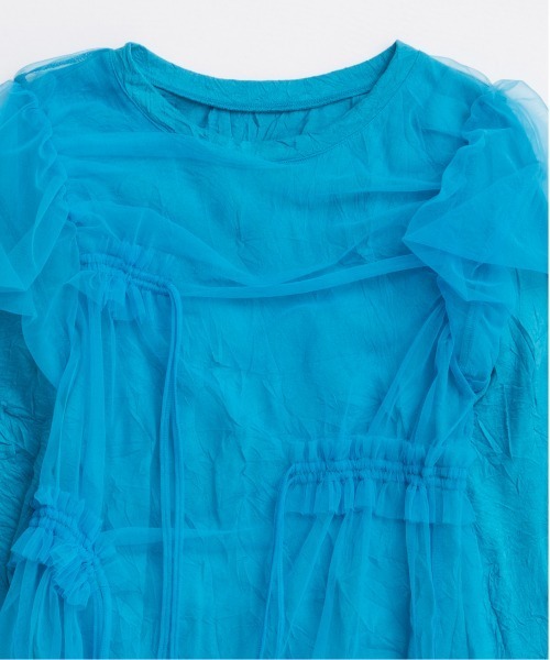 Shirring Mini Puff Sleeve Tops/シャーリングミニパフスリーブ