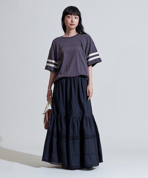 セール】インド ティアード タックスカート/コットンロングスカート