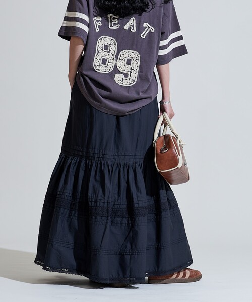 セール】インド ティアード タックスカート/コットンロングスカート