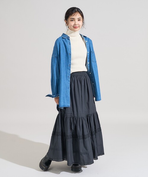 セール】インド ティアード タックスカート/コットンロングスカート