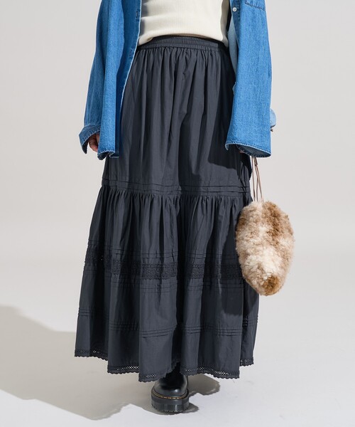 m*y様 【新品】コットンフリルボリュームタックスカート ブラック×ホワイト コットンフリルボリュームタックスカート – pium