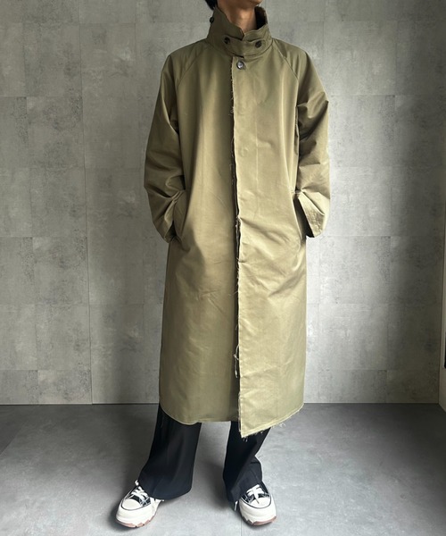 CREARE -LINO-（クレアーレリノ）の「カットオフ ステンカラーコート（ステンカラーコート・メンズ・ブラウン/ブラック/カーキ・M/L/XL）」の3枚目の写真