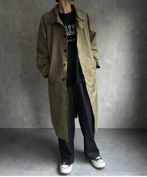 CREARE -LINO-（クレアーレリノ）の「カットオフ ステンカラーコート（ステンカラーコート・メンズ・ブラウン/ブラック/カーキ・M/L/XL）」の21枚目の写真